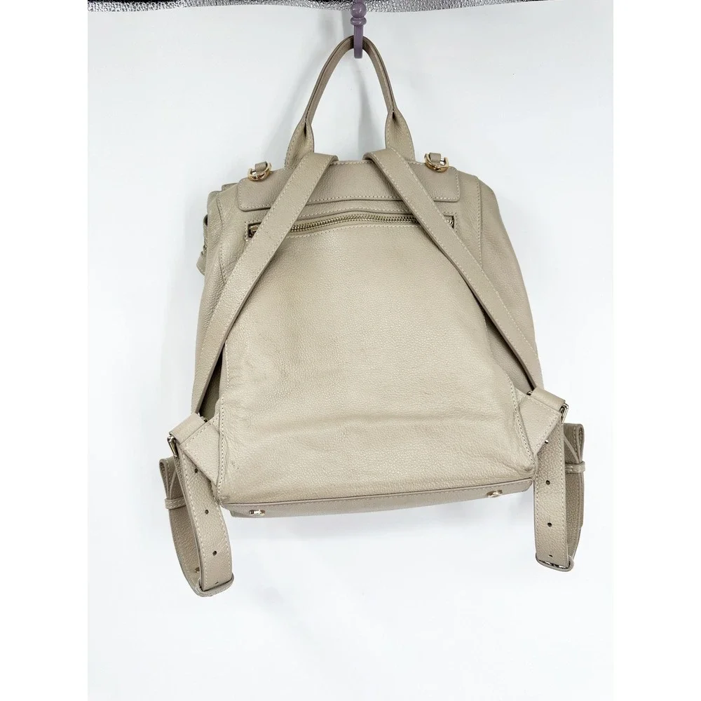 Mina Baie FLAW Diaper Bag Backpack Harper Tan Leather Minimalist Mom Bag